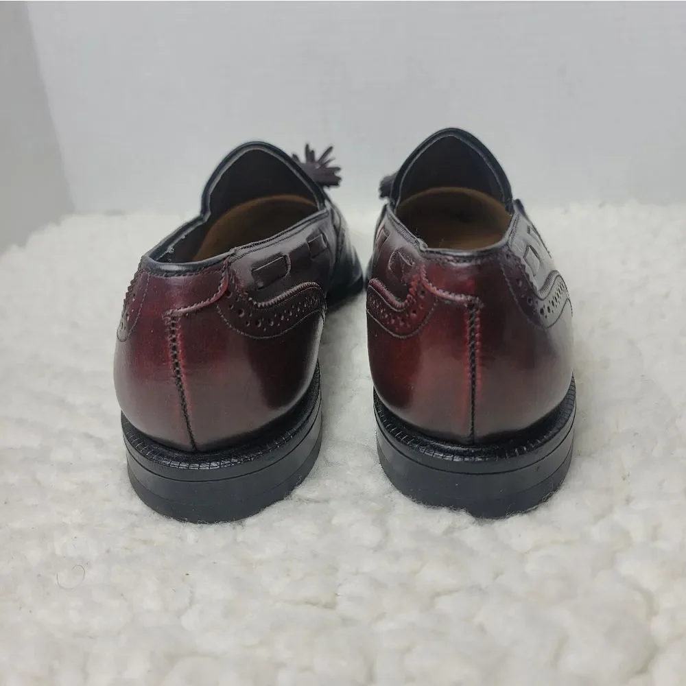 Vtg Johnston & Murphy Presidents Collection Sz 7.5 Tassel Loafers Brown Leather